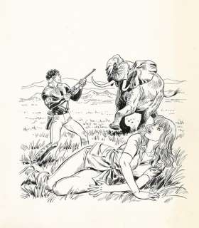 Mister No #168 - Roberto Diso - cover originale inedita "Safari" - Loose page - (1989) | Catawiki