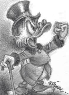 Angry Uncle $crooge - Original Drawing - Joan Vizcarra - Pencil Art | Catawiki