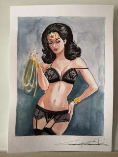 Wonder Woman - G. Candita - original artwork "In lingerie" - Loose page | Catawiki