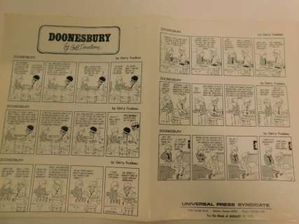 23 Doonesbury Newspaper Comic Strip Proofs | misc / divers