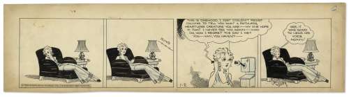 Chic Young Hand-Drawn ’’Blondie’’ Comic Strip From 1932 Titled ’’Music To Her At That’’ -- Visually Stunning Strip | Nate Sanders