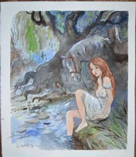 Femmes - Aquarelle originale - Â« Les Accordailles Â» - (2020) | Catawiki