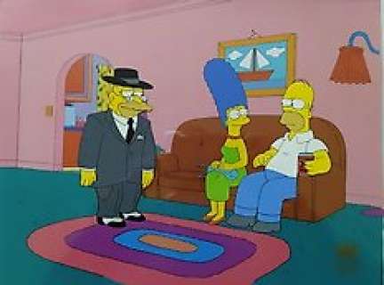 The Simpsons - Animation cel - Episode T13:E13 ‘The Old Man and the Key‘ (2002) - Unique, RARE & certificated