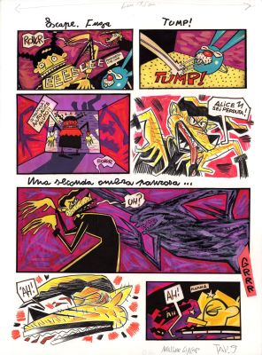Massimo Giacon | Alice Alice p.9 (pubblicata in Frigidaire) | Tavole Originali