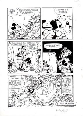 Roberto Santillo | Topolino all’inseguimento dell’anacronismo multiuso p.10 (Topolino n.1860 del 1991) | Tavole Originali