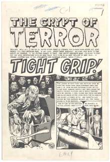 Jack Davis | Davis - "TIGHT GRIP!", THE CRYPT OF TERROR, Oct-Nov 1953 Full 8 Page Story | Russ Cochran