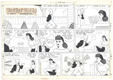 Ernie Bushmiller | Bushmiller - Fritzi Ritz 4/13/1952 | Russ Cochran