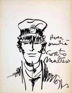 Pratt Hugo | Corto Maltese Immense portrait de Corto en buste au... | Vermot et Associés