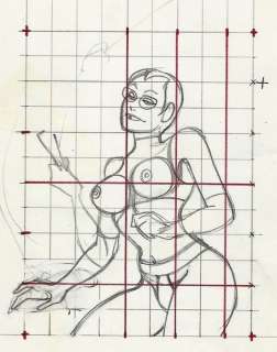 Magnus - bozzetto/studio di personaggio "Frida" x Necron - Loose page | Catawiki