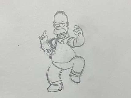 Matt Groening | The Simpsons - Original drawing of Homer Simpson | Catawiki