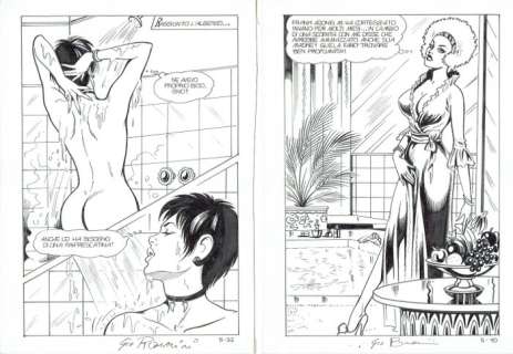 Giovanni Romanini | Ulula n. 5 - G. Romanini - 2x Tavole originali - cm 30x40 - Page volante | Catawiki