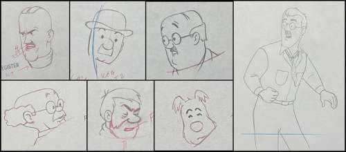 Hergé / Studios Larry Harmon | Tintin - 7x Original drawing - Milou, Tournesol, Dupond,.. - On a marché sur la lune - (1960’s) | Catawiki