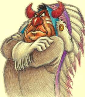 Joan Vizcarra | Peter Pan, The Indian Chief - Original Drawing - Vizcarra Signed | Catawiki