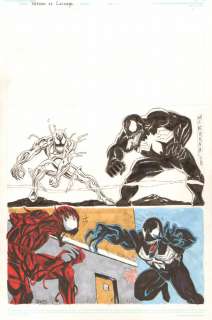 Mark McKenna, Mark Spears - Venom vs. Carnage pencil & ink and color commission - 2008 signed