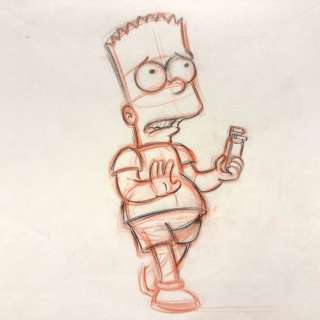 Matt Groening | The Simpsons - Original Animation Drawing of BART Simpson EP10 / SEASON 16 - Matt Groening - EO - (2004) | Catawiki
