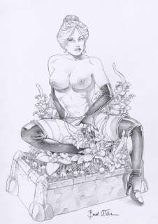 William Bondi | W. Bondi - original artwork "Angelica 1" cm 30x42 - Page volante | Catawiki