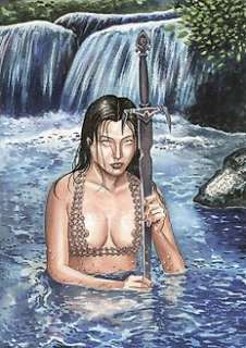 Beniamino Delvecchio | B. Delvecchio - original artwork "Dama con spada" - Page volante - Exemplaire unique | Catawiki