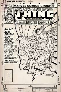 Ed Hannigan Walt Simonson - marvel two-in-one annual 6 cover (marvel, 1981) 1st american eagle, walt simonson