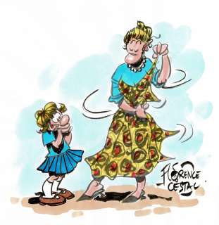 Florence Cestac - Lot 257 - Un Papa, une Maman une famille formidable (la mienne) en édition originale, agrémenté d’une dédicace. Proche de l’état neuf.