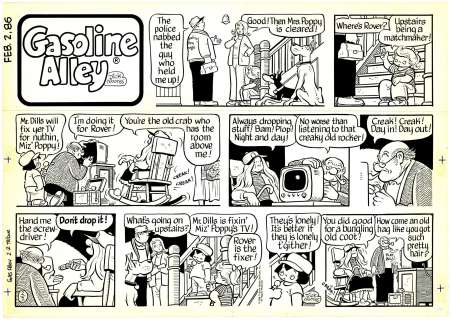 Dick Moores | Moores - Gasoline Alley Sunday Page 2/2/1986 NO RESERVE! | Russ Cochran