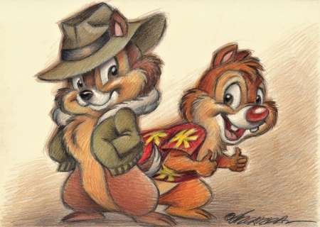 Joan Vizcarra | Chip ’n’ Dale - Original Drawing - Joan Vizcarra | Catawiki