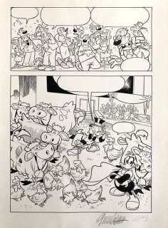 Giorgio Cavazzano | Zio Paperone - Giorgio Cavazzano - tavola originale â€œTomorrow Farmingâ€ Firmata - Page volante - Exemplaire unique | Catawiki