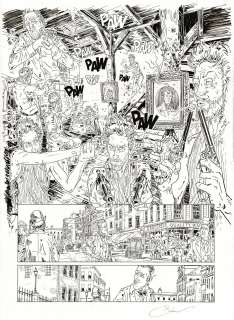 Paul Salomone | L’homme qui n’aimait pas les armes à feu, Chili con Carnage, planche originale très grand format à l’encre de chine pour cet album paru en 2011 chez Delcourt. | Septimus