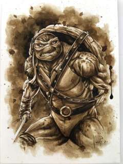 Juapi Coffee Artist | Original Coffee Painting - TEENAGE MUTANT NINJA TURTLES ( Leonardo) (2021) | Catawiki