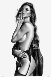 Juliana Ovsyanko | Pin Up - J. Ovsyanko - A3 Original Oil Artwork "Girls Like Smoking" Series Signed - Page volante - (2021) | Catawiki