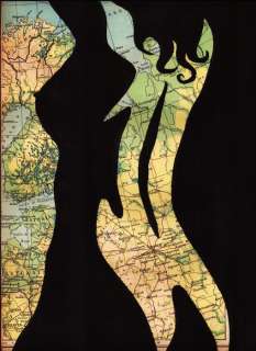 Andrea Boriani | Sin City - Andrea Boriani - carta di un atlante geografico del 1947 - Page volante - Exemplaire unique | Catawiki