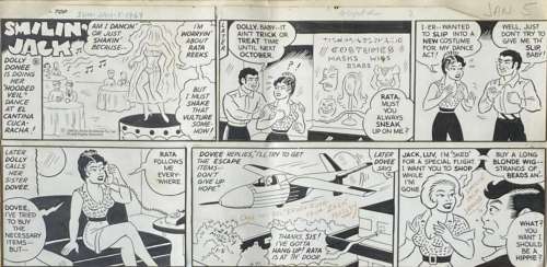 Zack Mosley Smilin Jack Comic Strip Art, Original Pen & Ink | misc / divers