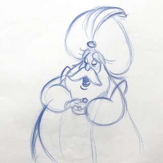 Walt Disney Studios | Walt Disney Feature Animation - Original Animation Production Drawing - Sultan - from "Aladdin" - (1992) | Catawiki