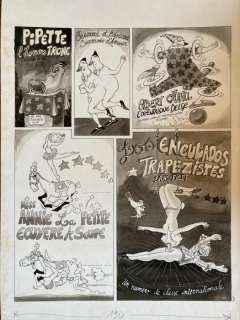 Michel Bridenne | Michel Bridenne - Planche originale "Le grand lubric circus" - Page volante - Exemplaire unique - (1975) | Catawiki