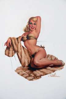 Ted Withers | Vénus Ã  la fourrure Huile sur carton pour cette pin-up de | Millon