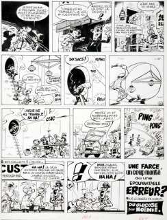 Fournier | Spirou et Fantasio, planche n°6 Ã  l’encre de… | Millon