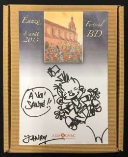 Janry | Le Petit Spirou - Coffret de 3 fioles d’ Armagnac Festival Eauze - Dédicacé - (2013) | Catawiki