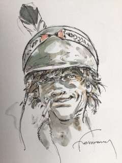 Hermann | Hermann - Dessin original couleur - Kurdy Malloy | Catawiki