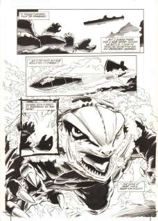 Mike Sellers, Mozart Couto - Gamera #3 P.12 - Gamera Rising From the Ocean After Torpedo Attack - Dark Horse - 1996