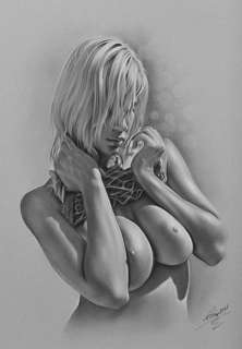 Denis Prenzel | Denis Prenzel - Original drawing - Pin-up - Size: 29,7 x 42 cm. | Catawiki