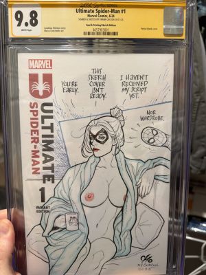 Frank Cho Black Cat and Spider-Man sketch | Raremarq