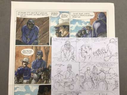 Hermann | Hermann - Planche originale crayonnée - Duke T.5 - Un Pistolero tu seras - (2020) | Catawiki