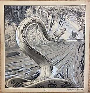 F.a. Breysse | Breysse - Illustration originale Hors Texte ’Oscar Hamel et Isidore T4’ - La Montagne de la Peur - (1953) | Catawiki