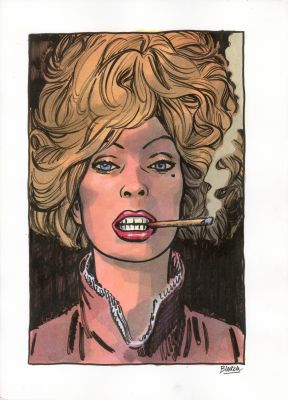 Blutch | hommage à Blueberry – Illustration originale | Galerie Barbier