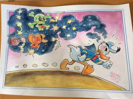 Alessandro Gottardo | Donald Duck - â€œImprecazioni fumogene di Donaldâ€ - Page volante - Exemplaire unique - (2021/2021) | Catawiki