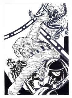 Chewbacca vs. Stormtroopers Sketch by Ron Williams | mycomicshop.com
