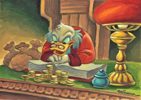 Joan Vizcarra | Uncle $crooge "Every Coin Counts" - Original Painting - Joan Vizcarra - Acrylic Art | Catawiki