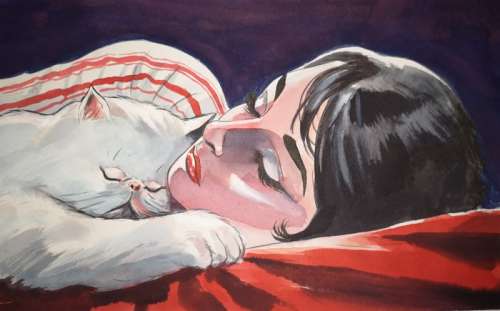 Giuseppe Candita | Julia copia unica - G. Candita - original artwork "La gatta Toni" - Page volante - Exemplaire unique (2022) | Catawiki