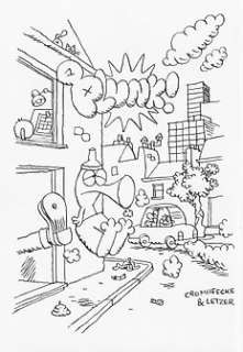 Luc Cromheecke | Cromheecke - Dessin original signé - Projet de couverture pour Plunk! Nr 1 + Intégrale Plunk! dédicacé - (2007) | Catawiki