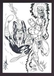 Spider-Man and Iron Man Sketch by Ron Williams | mycomicshop.com