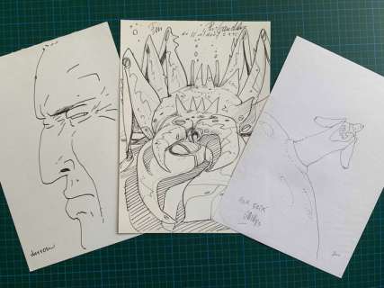 Darrow / Gaukler / Caza | Caza / Gaukler / Darrow - 3x dessin original dédicacé - Science-fiction - (1983/1999) | Catawiki